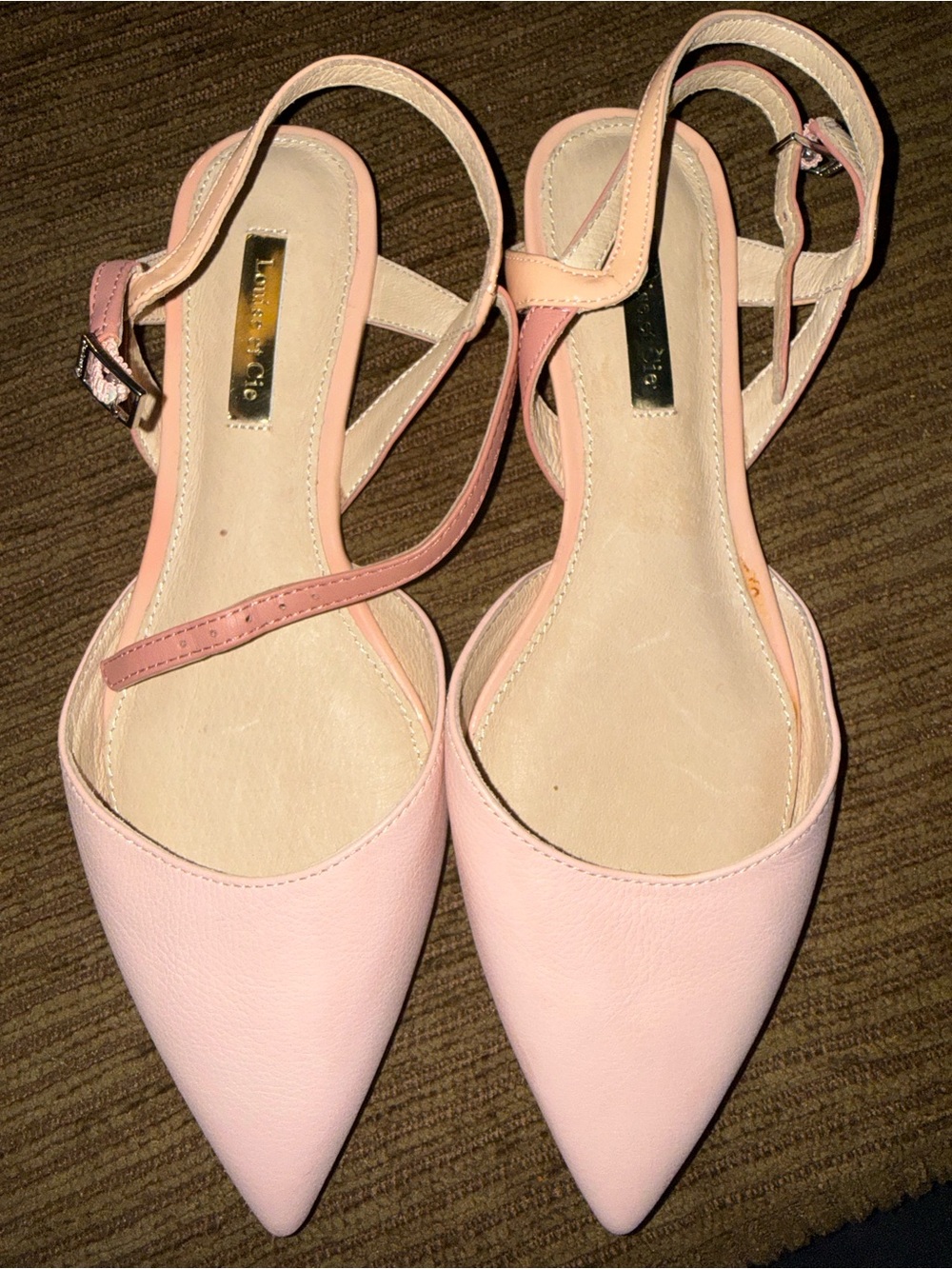 Louise et Cie Blush Pink Pointed-Toe Slingback Flats